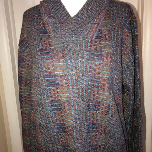 LA SQUADRA Montecarlo Gray Wool Angora Shawl Collar Sweater Size L - Picture 3 of 6